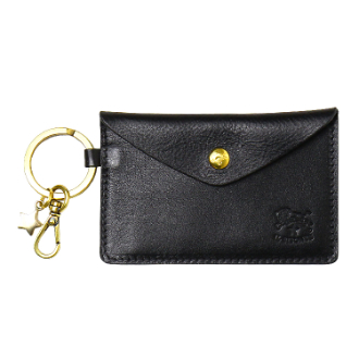 【IL BISONTE】イルビゾンテ　キーリング付きカードケース　C0928/SKH042　BK110