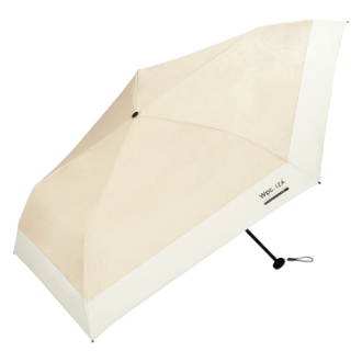 【WPC】IZA　軽量・スリム 紳士 日傘 折りたたみ傘 晴雨兼用　ベージュ×オフ