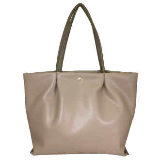 【Legato Largo】肩楽　合皮 トートバッグ　グレーベージュ