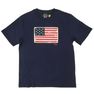 【POLO RALPH LAUREN/ポロラルフローレン】USAフラッグ半袖Tシャツ　ネイビー　ボーイズXL