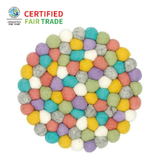 ポコポコ 鍋敷き　ラウンド　イエロー1