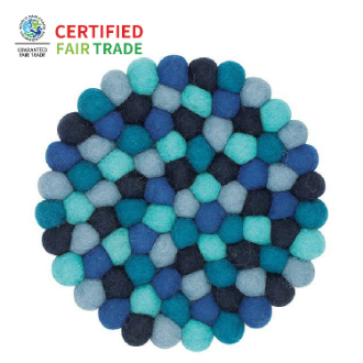 ポコポコ 鍋敷き　ラウンド　ブルー