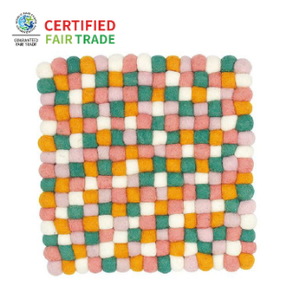 ポコポコ 鍋敷き　スクエア　オレンジ