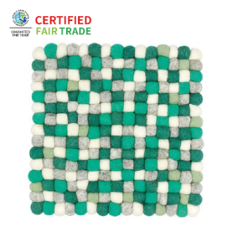 ポコポコ 鍋敷き　スクエア　グリーン