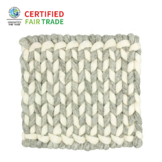 ニット鍋敷き　スクエア　ホワイト