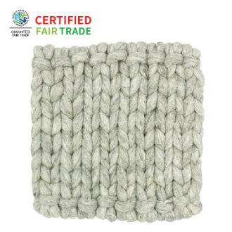 ニット鍋敷き　スクエア　グレー