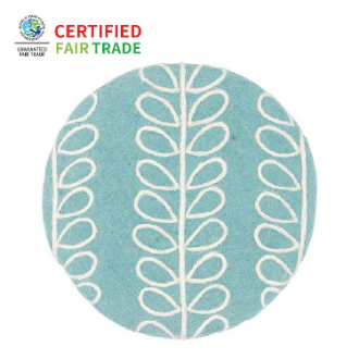 キッチン鍋敷き　プラント　ブルー