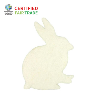 キッチン鍋敷き　ラビット ホワイト