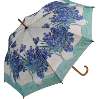 名画木製ジャンプ傘（ゴッホ「アイリスの花瓶」）