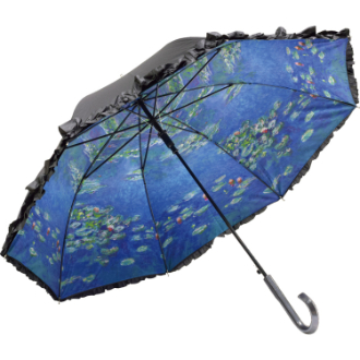 名画フリルジャンプ傘～晴雨兼用～（モネ「睡蓮Ⅱ」）