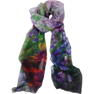 名画ストール（モネ「モネのアイリスガーデン」）