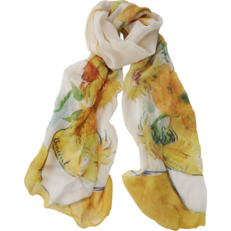 名画ストール（ゴッホ「ひまわり」）