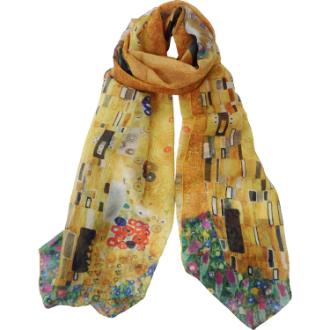 名画ストール（クリムト「ザ・キス」）