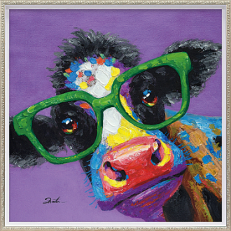 オイル ペイント アート「カウ グラス（Mサイズ）」