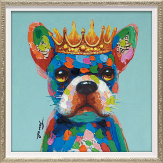 オイル ペイント アート「ブルー キング（Sサイズ）」