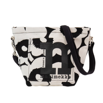 【marimekko】マリメッコ　ショルダーバッグ　Mono Mini Crossbody Unikko　ブラック×コットン