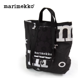 【marimekko】マリメッコ　トートバッグ　Funny Tote Marimerkki　ブラック×ホワイト