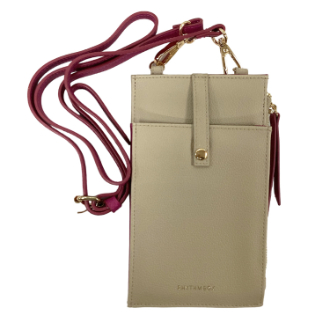 【RHYTHM BOX】リズムボックス　サコッシュ　グレージュ×パープル