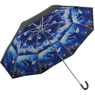 クリスチャン・リース・ラッセン 折りたたみ傘（晴雨兼用）「ブルーワールド2」
