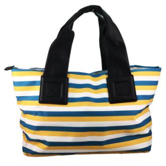 【B-Style】ナイロントートバッグ　ボーダーYELLOW