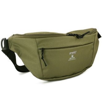 【anello】アネロ GRANDE　軽量はっ水 ボディバッグ　オリーブ