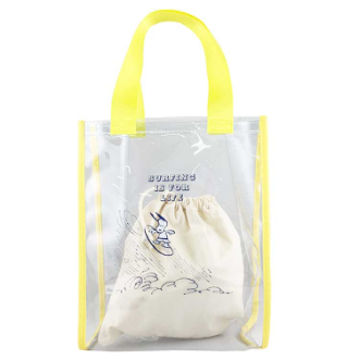 【SNOOPY】スヌーピー　クリアトートM 巾着付き YEサーフ