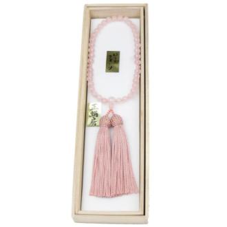 数珠 念珠 女性用 ローズクォーツ(ローズクォーツ): ビジター表示商品 