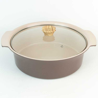 アルモンデ IH対応卓上鍋 30cm ブラウン