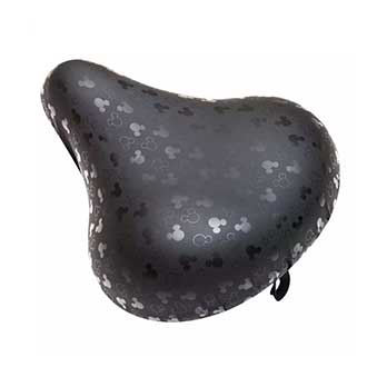 サドルカバー　大型　ミッキーシルエット　ブラック