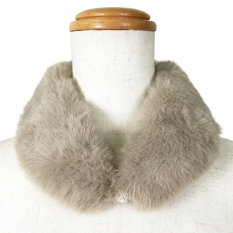 【RHYTHM BOX】リズムボックス　エコファー プチマフラー　ベージュ