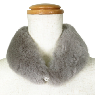 【RHYTHM BOX】リズムボックス　エコファー プチマフラー　ライトグレー