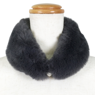 【RHYTHM BOX】リズムボックス　エコファー プチマフラー　ダークグレー