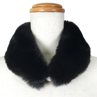 【RHYTHM BOX】リズムボックス　エコファー プチマフラー　ブラック