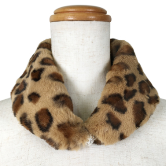 【RHYTHM BOX】リズムボックス　エコファー プチマフラー　レオパード