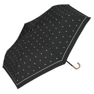 【WPC】雨折傘 リムラインスター　ブラック