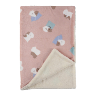 [ネットストア限定特価]ボアツキブランケット　ブランアンドテディ