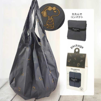 【SNOOPY】スヌーピー  シュパットバッグ DROP M BK