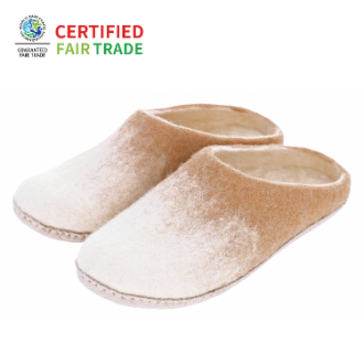 ぽかぽかルームシューズ　グラデーションブラウン　M