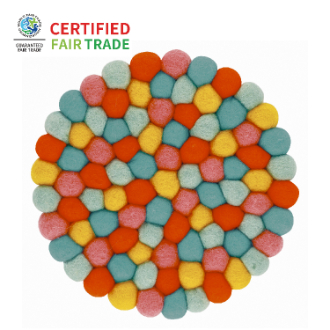 ポコポコ 鍋敷き　ラウンド　オレンジ