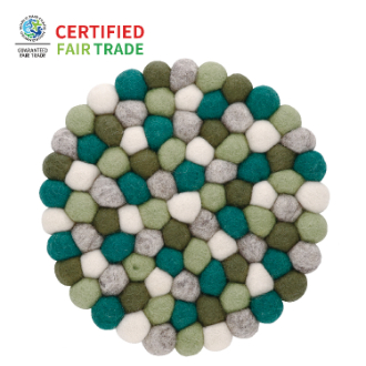 ポコポコ 鍋敷き　ラウンド　グリーン