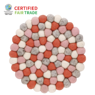 ポコポコ 鍋敷き　ラウンド　ライトピンク