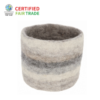 シリンダー・スモールバスケット　グレーボーダー