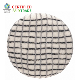 チェアシート　チェック ブラック×グレー