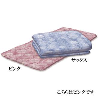 羊毛混三層式敷ふとん　フリシア　シングルロング　ピンク