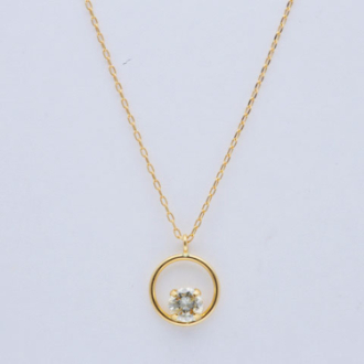 [４月誕生石]K18YGダイアモンドペンダント