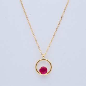 [７月誕生石]K18YGルビーペンダント