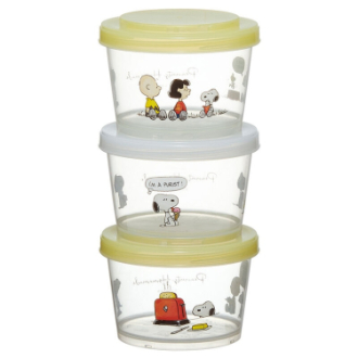 SNOOPY 薄肉保存容器 3Ｐセット 水彩