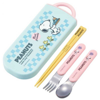 SNOOPY 抗菌食洗対応トリオセット(箸フォークスプーン) 80sカフェ