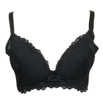 【RHYTHM BOX】リズムボックス　オリジナル脇高ブラジャー　ノンワイヤー　ブラック　3L