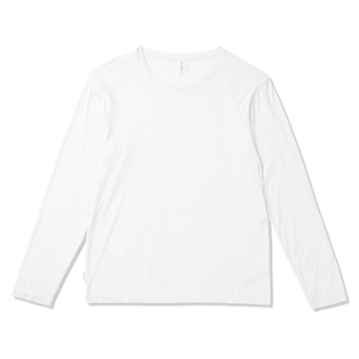 【BOODY】メンズ ロングスリーブクルーネックＴシャツ　ホワイト